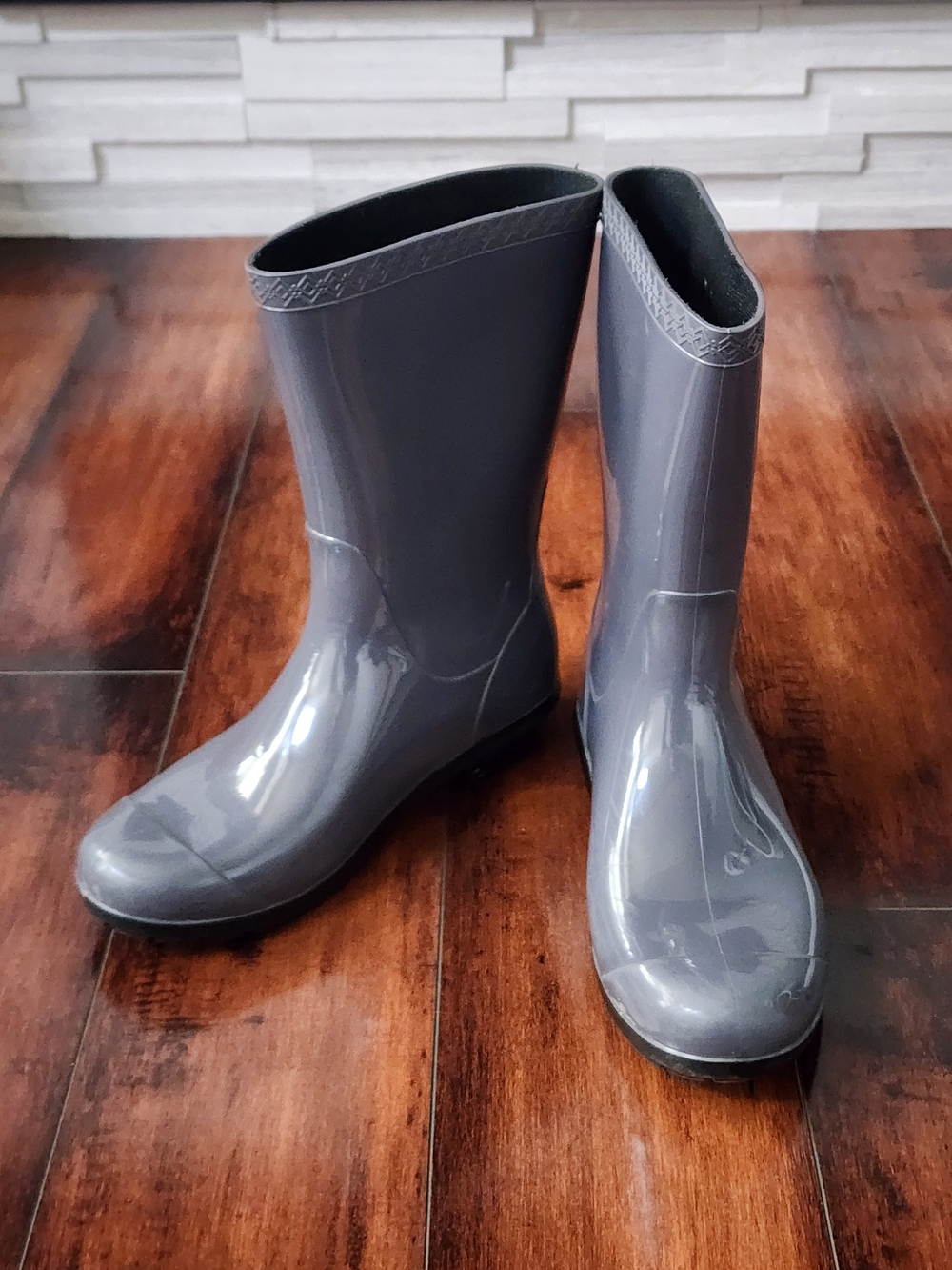 Women's Gray Waterproof Rain Boots